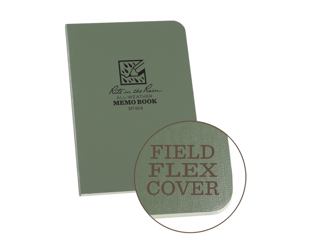 Memo Book, Field Flex-Cover, 8,9 x 12,7 cm, Grön