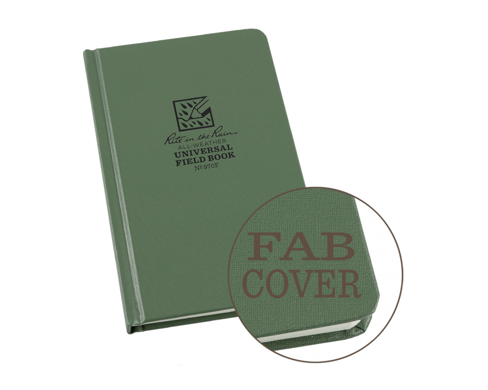 Bound Book, Fabrikoid Cover, 12,1 x 19,1 cm, Grön