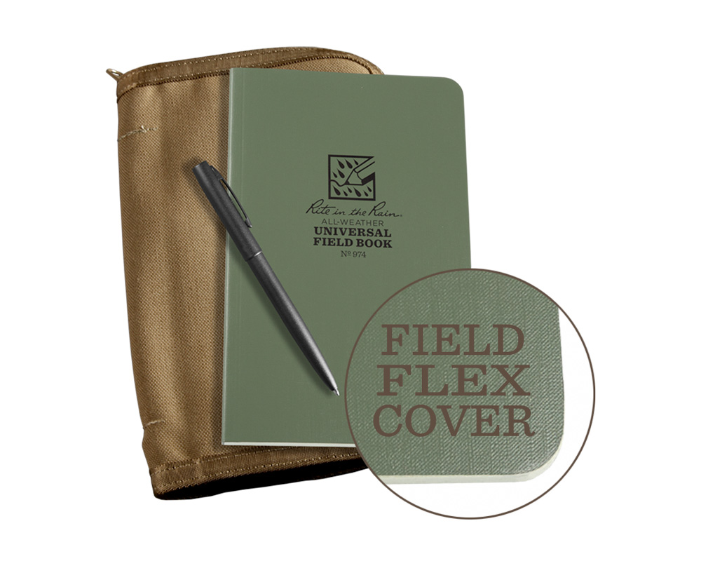 Kit Notebook Soft Cover, 11,7 x 18,4 cm, Tan, Green