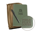 Kit Notebook Soft Cover, 11,7 x 18,4 cm, Tan, Green
