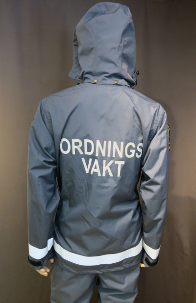 Ordningsvakt Regn/Vindjacka. Duvblå, X-Large